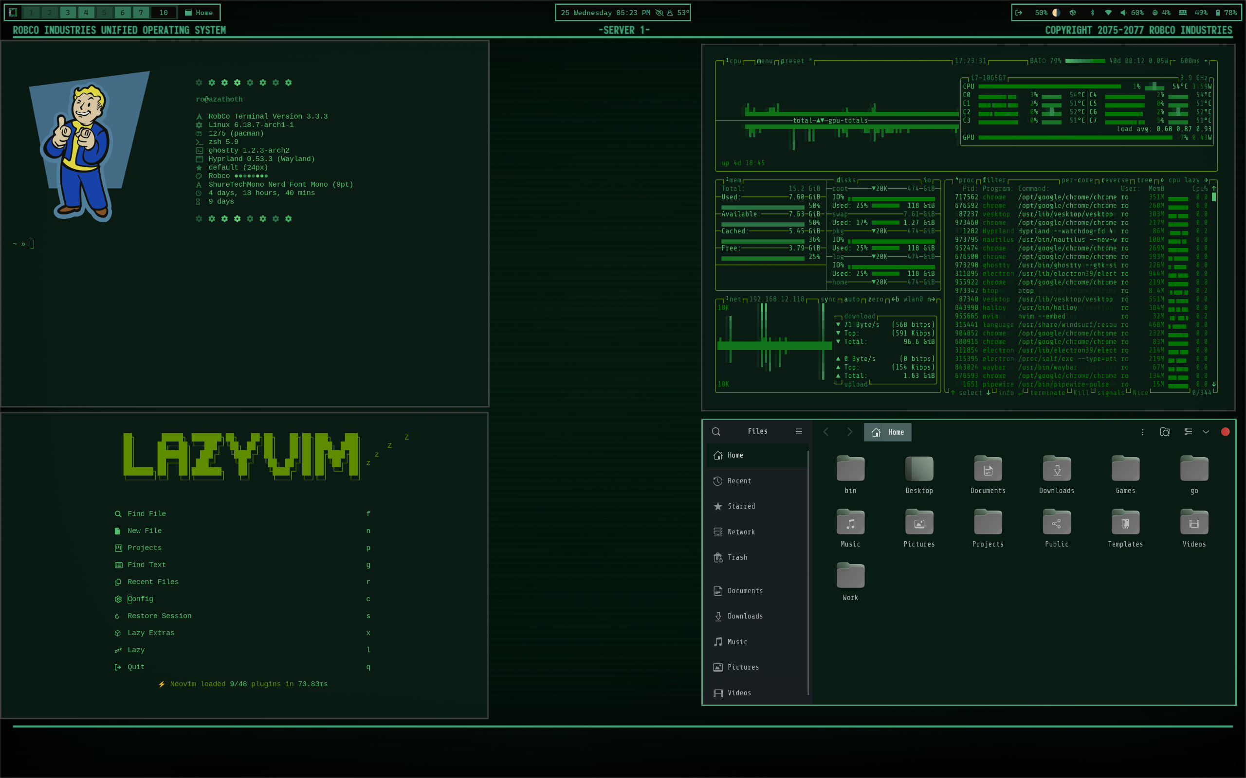 RobCo Omarchy Theme Screenshot